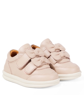 Baby Zoena bow-detail leather sneakers | Donsje
