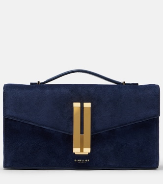 Vancouver leather-trimmed suede clutch | DeMellier