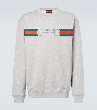 Web Stripe cotton sweatshirt | Gucci