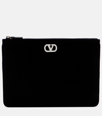 Pochette VLogo en velours | Valentino Garavani