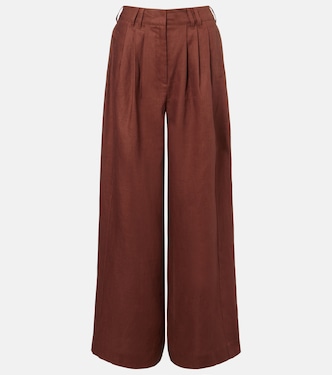 Parker high-rise linen wide-leg pants | Posse