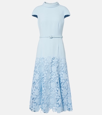 Belted lace midi dress | Self-Portrait