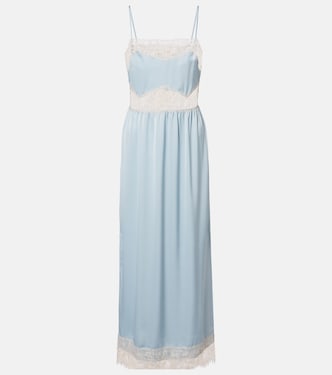 Morris lace-trimmed satin midi dress | Faithfull