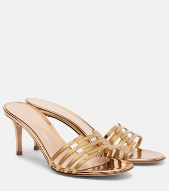 Metallic leather mules | Gianvito Rossi