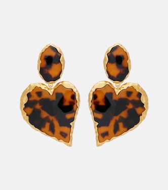 Heart embellished clip-on earrings | Oscar de la Renta