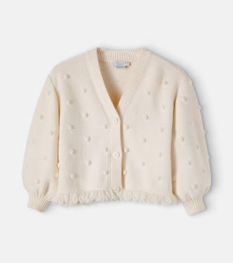 Cardigan en coton et laine à franges | Stella McCartney Kids
