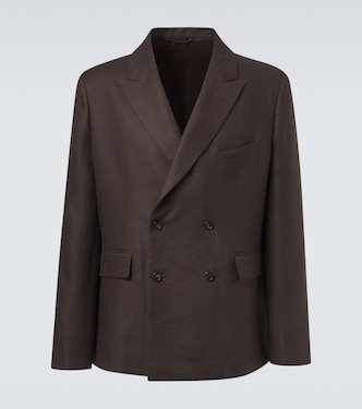 Double-breasted linen blazer | Bode