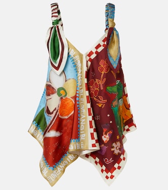Mlak printed silk twill top | Alémais