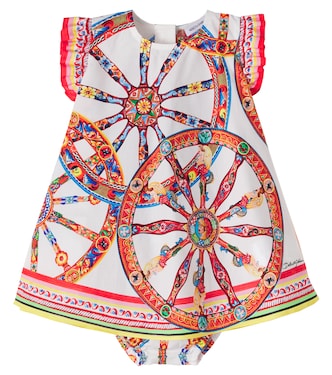 Carretto cotton jersey dress and bloomers set | Dolce&Gabbana Kids