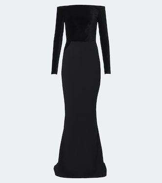 Pazienza crêpe and velvet gown | Safiyaa