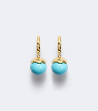 Orb 18kt gold earrings with turquoise | Octavia Elizabeth