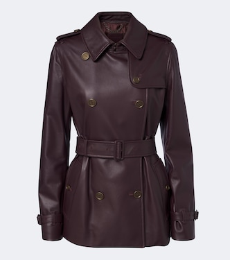 Leather trench coat | Burberry