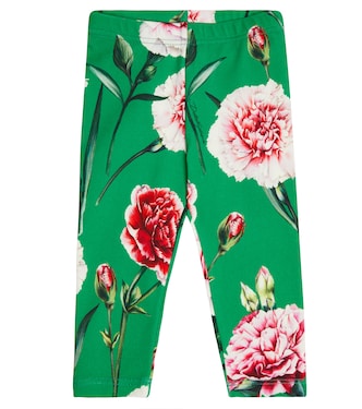 Baby floral cotton-blend leggings | Dolce&Gabbana Kids
