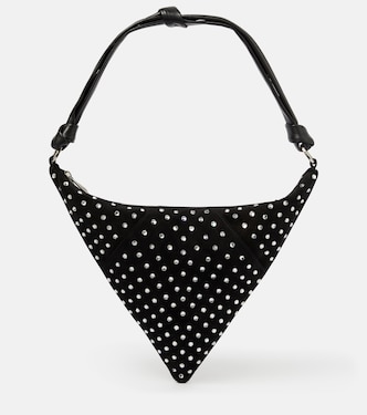Cameron embellished suede shoulder bag | Amina Muaddi