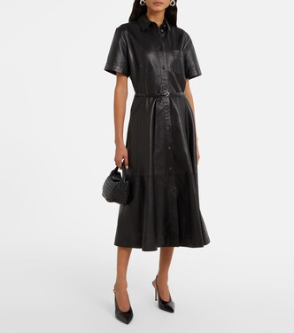 Kiera leather shirt dress in black - Altuzarra | Mytheresa