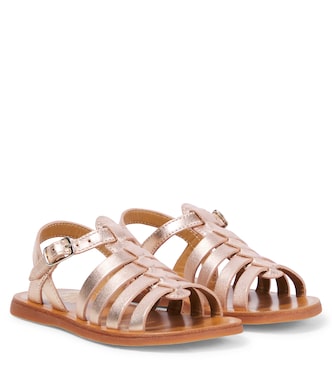Plagette metallic leather sandals | Pom d'Api