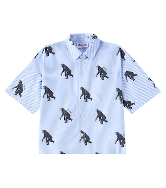 Printed striped cotton shirt | Moschino Kids