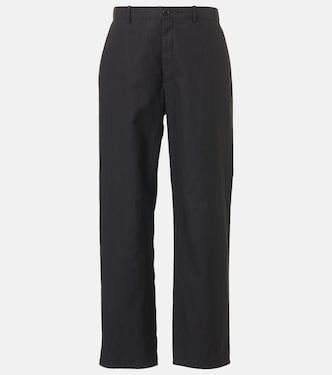 Zuzana mid-rise cotton twill straight pants | The Row