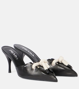 Logo leather mules | Prada
