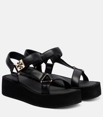 Mellow leather platform sandals | Tory Burch