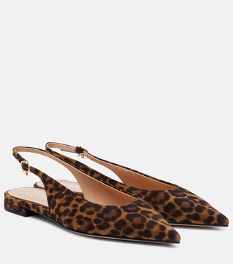 Robbie leopard-print suede slingback flats | Gianvito Rossi