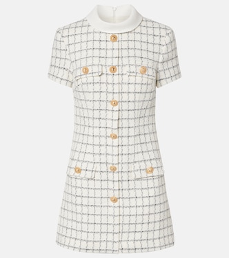 Robe en bouclé à carreaux | Self-Portrait