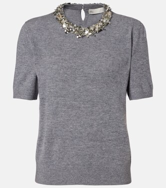 Verziertes Top aus Wolle und Kaschmir | Tory Burch