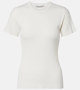 Ribbed-knit cotton and silk T-shirt | Phoebe Philo