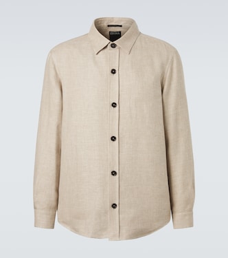 Cashmere, linen, and silk overshirt | Zegna