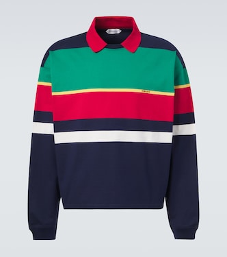 Colorblocked cotton jersey polo sweatshirt | Versace