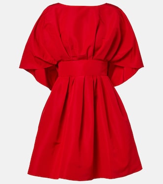 Fan gathered silk minidress | Carolina Herrera