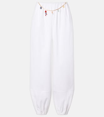 Embellished cotton tapered pants | Stella McCartney