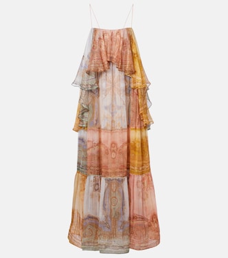 Como printed silk-blend maxi dress | Zimmermann