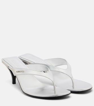 Sandalen Vittoria aus Metallic-Leder | Gucci