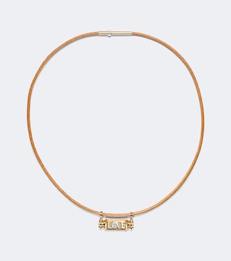 Halskette Love Smash aus 18kt Gelbgold und Leder mit Diamant | Marie Lichtenberg