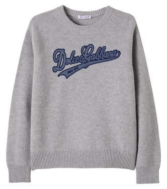 Logo printed virgin wool sweater | Dolce&Gabbana Kids
