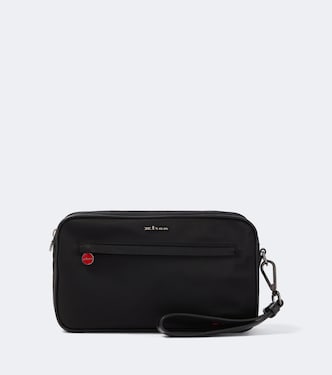 Leather-trimmed toiletry bag | Kiton