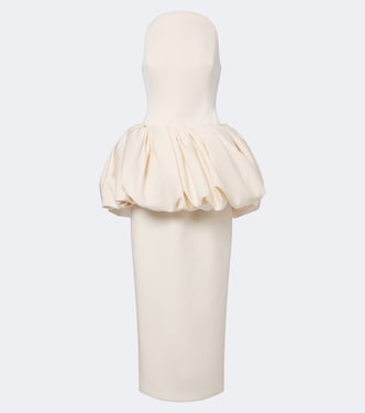 Draped peplum cotton and silk midi dress | Magda Butrym