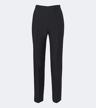 Pantalones cropped slim en mezcla de lana y seda | Roland Mouret