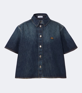 Double L asymmetric denim shirt  | Loewe