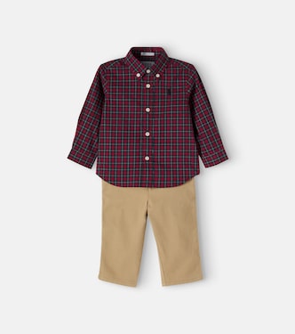 Baby checked cotton shirt and pants set  | Polo Ralph Lauren Kids