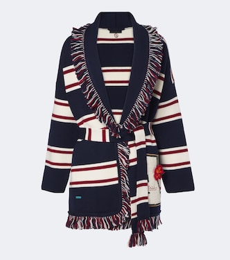 Rugby Club fringed virgin wool wrap cardigan | Alanui