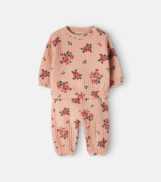 Baby floral cotton sweatshirt and sweatpants set | Cozmo
