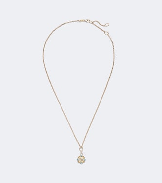 Butterfly 18kt gold pendant necklace with diamonds and topaz | FoundRae