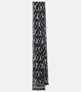 Skull pleated silk scarf | McQueen