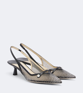 Amita embellished mesh slingback pumps | Jimmy Choo