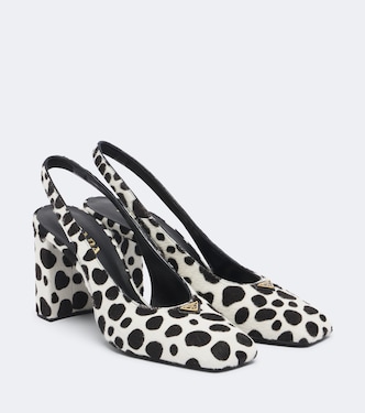 Escarpins slingback en cuir façon poulain | Prada