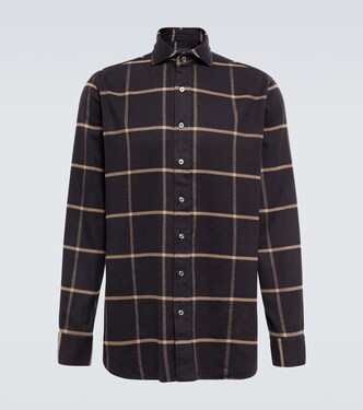 Checked cotton-blend twill shirt | Lardini