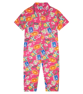 Printed linen and cotton jumpsuit | Kenzo Kids