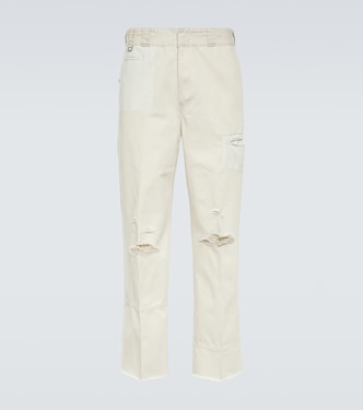 Distressed straight-leg cotton pants | Undercover